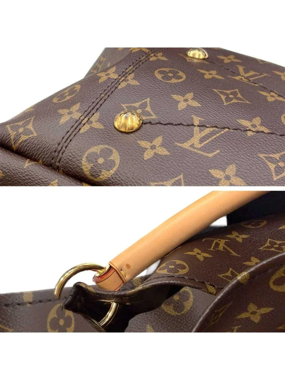 Louis Vuitton Monogram Artsy MM Shoulder Bag Brown Gold